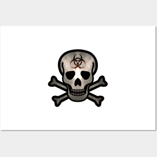 Skull and Bones Biohazard in a Dark Light Posters and Art